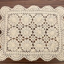 Three-dimensional hollow small tablecloth handmade hand crochet edge universal cover cloth Bedside table Coffee table decorative crochet crochet
