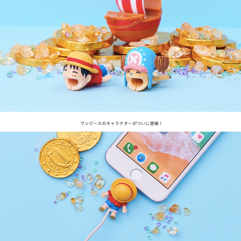 Vỏ bảo vệ cáp dữ liệu One Piece phim hoạt hình cắn một miếng thích hợp cho bộ sạc Apple 12 chống đứt iphone11 - Khác