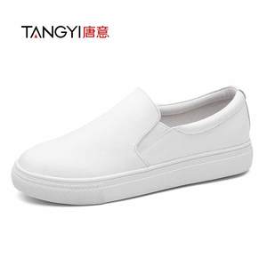 小白鞋秋冬季2018新款百搭韩版一脚蹬休闲懒人鞋女平底加绒乐福鞋