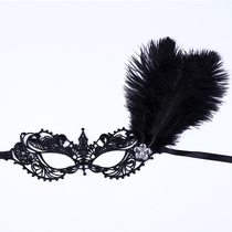 Halloween Christmas boutique masquerade mask lace feathers black half-face erotic blindfold princess girl