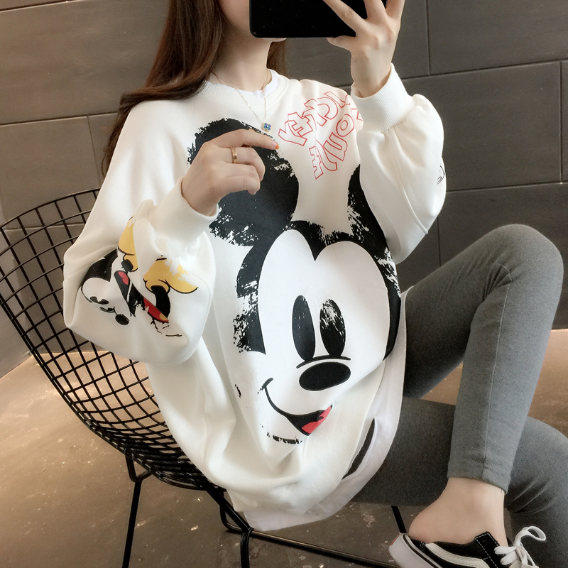 Korean version of lady's thick T-shirt woman early spring dress 2022 new loose spring autumn season slim fit jacket women's wins