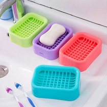 Double practical drain soap box Soap box Grid soap holder Creative plastic soap box Toiletries