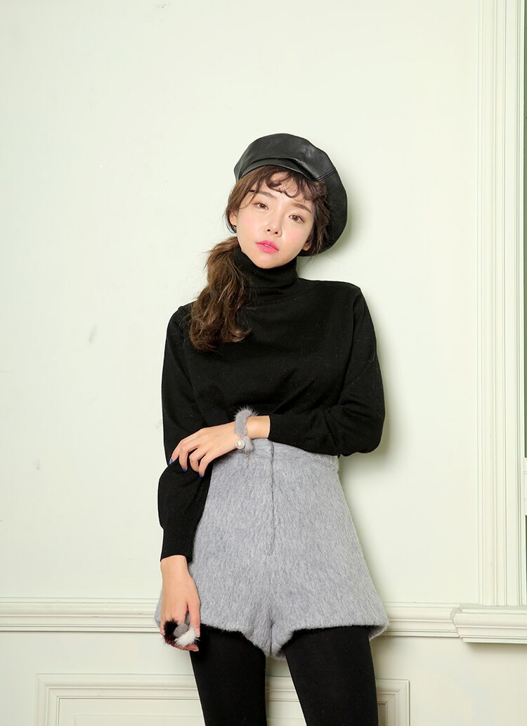 stylenanda-韩版高腰可爱<em>毛呢短裤</em>(<em>制作</em>商品)s