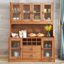 Dining side cabinet Wine cabinet against the wall Modern simple living room cabinet locker locker Solid wood kitchen cupboard Tea cabinet