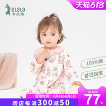 Clothes Lara Spring Autumn section 0-1 year old girl pure cotton one-piece dress foreign air baby long sleeve khab baby even body clothes