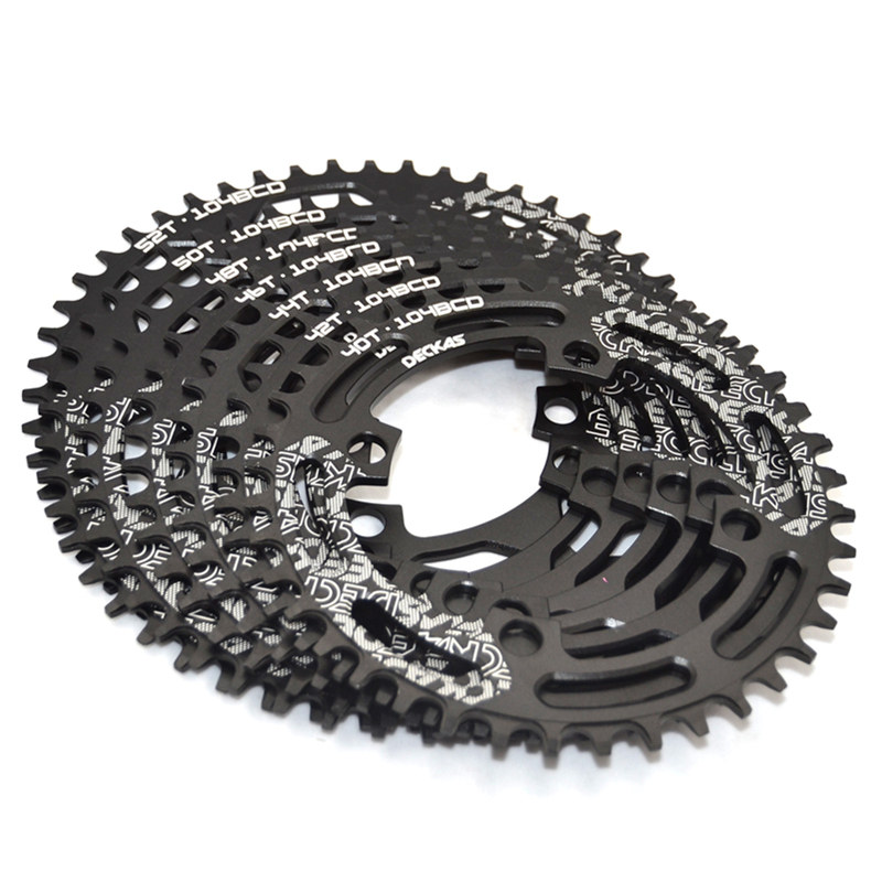 deckas 正负齿圆盘40 42 44 46 48 50 52t山地自行车大齿盘牙盘片