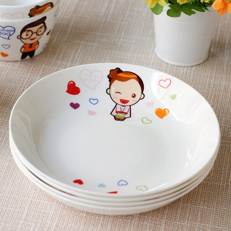 Dear son a new creative ceramic dishes fruit bowl ipads China 7.5 inches deep soup plate tableware suit