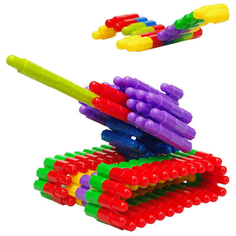 儿童塑料拼插子弹头积木男孩益智玩具