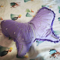 Purple Pure Cotton Butterfly Styling Embroidery Hug Pillow Bed decoration with Core Waist Pillow Princess Room Swing unremovable