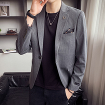 European station autumn handsome versatile casual small suit men Korean trend slim British small suit jacket casual clothes