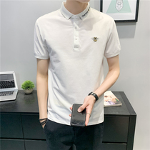 European station summer thin business leisure polo shirt male British embroidery Bee Slim short sleeve T-shirt Tide brand