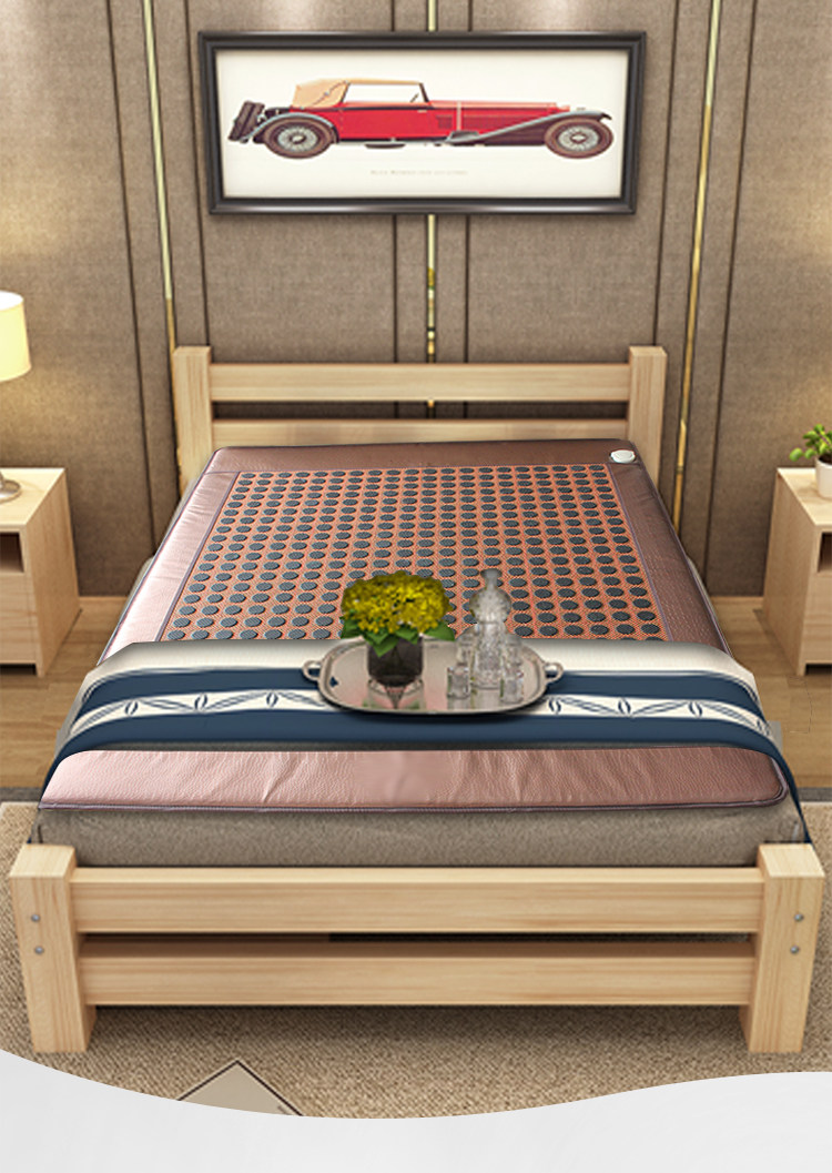 天然黑绿玉加热床垫墨玉温控电热毯单双人理疗双控玉石垫