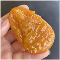 Huanglongyu Myanmar Huangyu Guanyin Bodhisattva Pendant Pendant Pendant Chicken Oil Emperor Yellow Boutique Mens Jade Jade