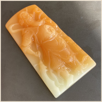 Natural Burmese yellow jade Guan Gong Wu Wealth Brand Pendant Burmese material transfer evil mens Jade