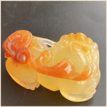Yunnan ice kinds of Huanglong jade brave lucky transport to ward off bad luck town house Jade King brave Burnin Up pendant hanging
