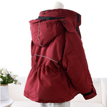 Giant warm 90 white duck down oversized tooling style female hooded long sleeve thick down jacket 65377