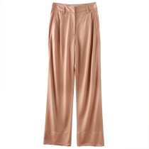 There is a texture with a glo-tone ~ full wool display slim and legs long female high waist upright cut casual broadlegged trousers 80308