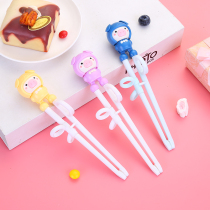 Baby home training chopsticks Kids eat chopsticks Cartoon baby auxiliary first order chopsticks Stainless steel practice chopsticks