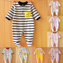 Baby socks jumpsuit Spring and Autumn long sleeve climbing clothes cotton newborn baby ha clothes full moon thin newborn clothes