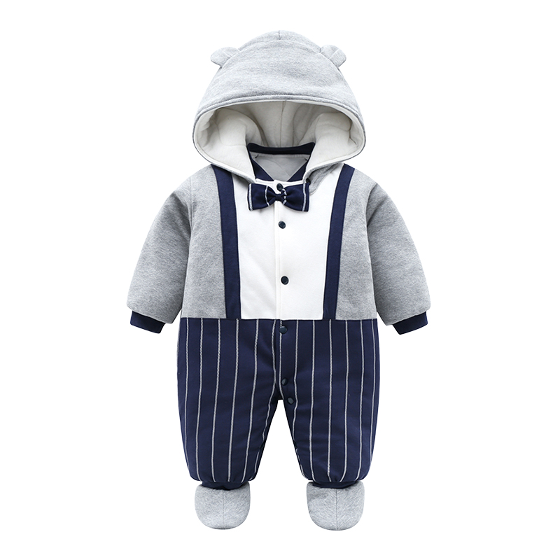 Baby Clothes Winter Clothing Male Gentleman Khau Ultra-Foreign-Style Baby Conjoined Autumn Winter Thickened Warm Out Damp Cotton Clothing