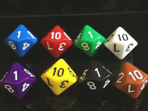 10-sided dice ten-sided sieves 1-10 color teaching props childrens arithmetic toys indicators dragons and stalls