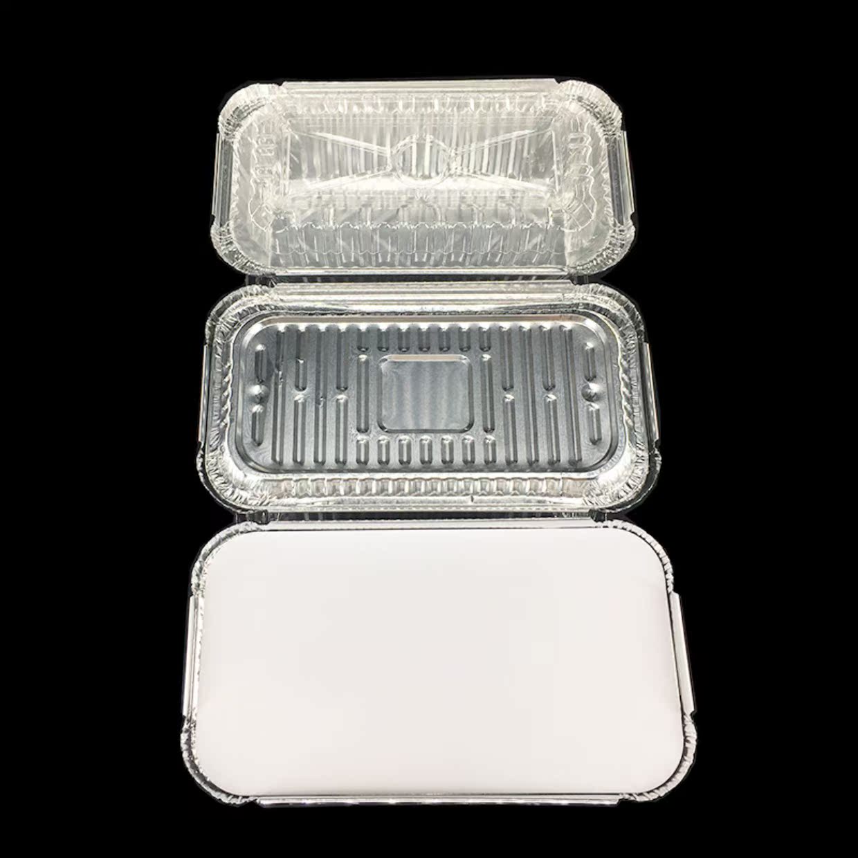 美时达6150 铝箔锡纸盒高档一次性打包盒外卖餐盒长方形带盖650ml