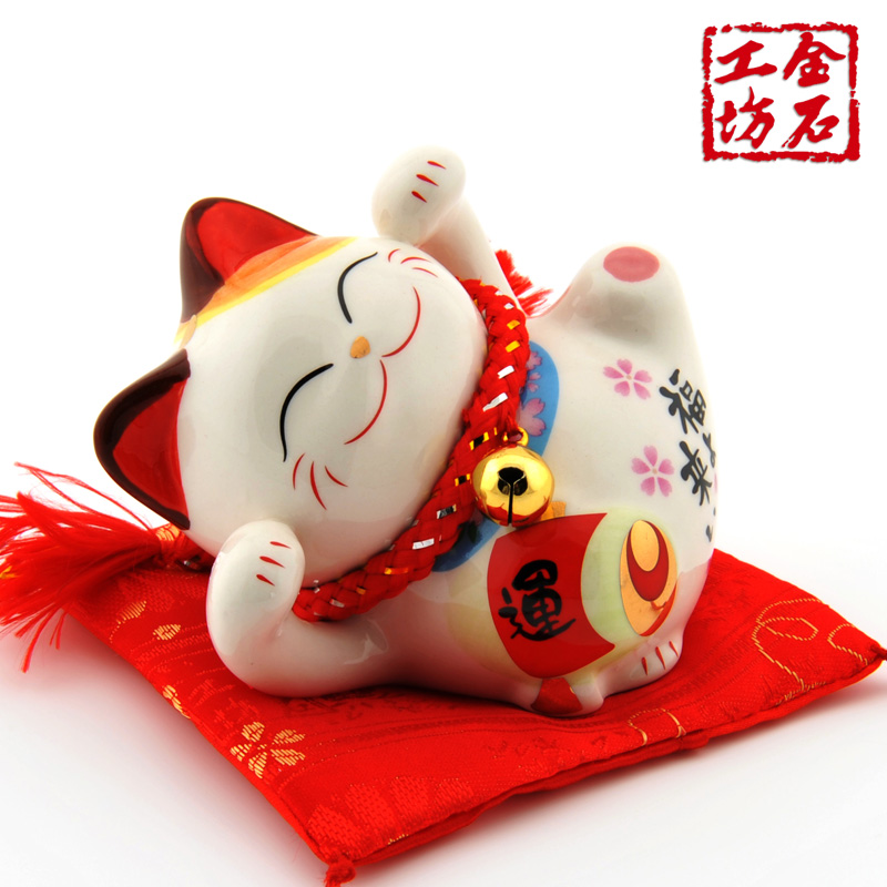 Stone workshop plutus cat ceramic mini small furnishing articles furnishing articles piggy bank opening of household car