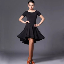 Latin dance dress female adult dew back spring summer season new large pendulum dance suit big code rehearsal for a dress dress