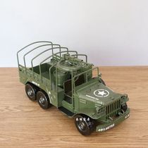 Iron antique military vehicle model ornaments retro truck model iron crafts ornaments creative home furnishings