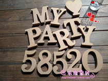 zakka groceries wooden English numbers and letters home decoration decoration shooting props diy creative decoration ornaments
