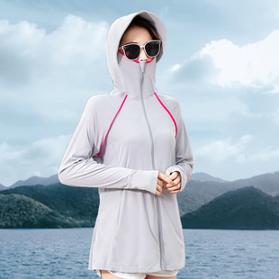 防晒衣女2020夏季新款户外连帽遮脸防紫外线透气薄短款防晒服外套