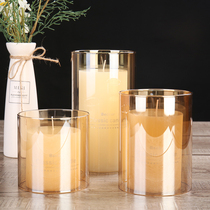 Candle glass cover wedding wedding road lead Golden two empty glass candle holder candle glass cover decoration