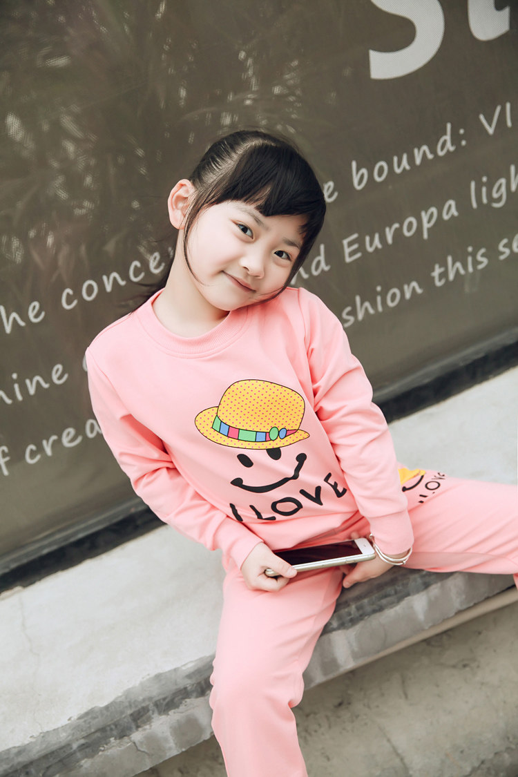 1704套装2019年春秋款小女孩儿童运动服中大童春装两件套童装女