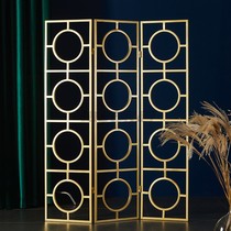 Mingzhe iron screen folding removable hollow metal partition wall Nordic light luxury ins Net red push pull