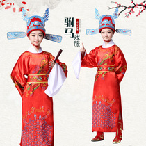 Ancient costumes Peking Opera costumes children male and female horses costumes county officials greeted the gods of wealth performance costumes
