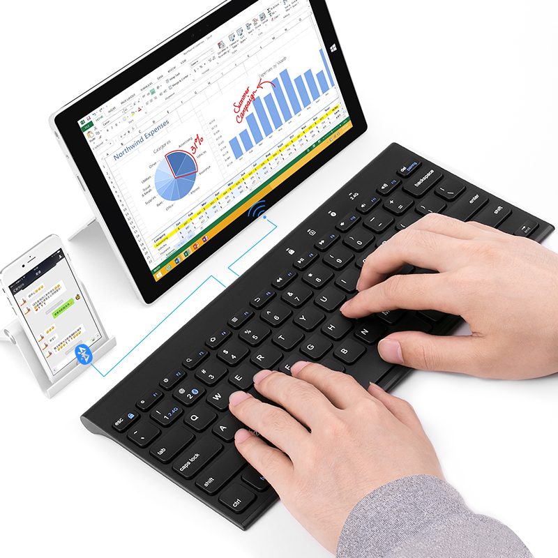 BOW航世 苹果蓝牙双模无线键盘鼠标 平板笔记本台式电脑充电键鼠套装