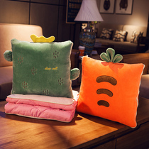 Multi-purpose folding pillow quilt dual-use office pure cotton portable pillow Summer cool quilt small air conditioning is guaranteed