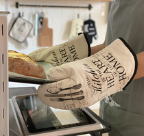 GREVY high temperature resistant silicone baking gloves Oven special thickening microwave oven anti-scalding gloves with coating a pair