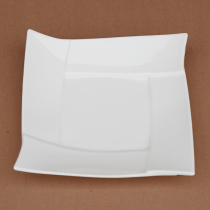 T FH10 inch square bowl plate bone china pure white transparent irregular oversized special-shaped plate tableware