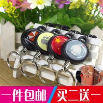 Cartoon pendant elastic convenient stretch key buckle retractable easy pull wire rope steel man anti-lose door rebound