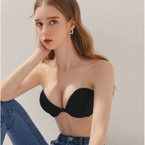 Japanese front buckle beautiful back strapless underwear womens non-slip bra gathering small chest bra bra patch