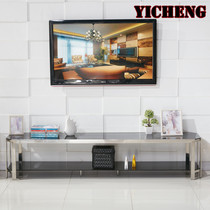 Modern minimalist fashion Dingding made stainless steel tempered glass tea table TV cabinet Composition Living room TV Table Tea Table