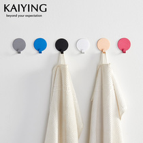 Kaiying Nordic round space aluminum color incognito creative sticky hook Coat hook free hole hook Wall hanging single hook