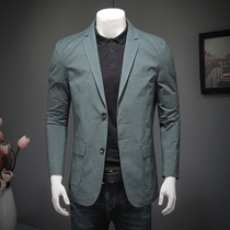 2021 Spring thin casual cotton small suit mens youth single west jacket business slim casual suit top