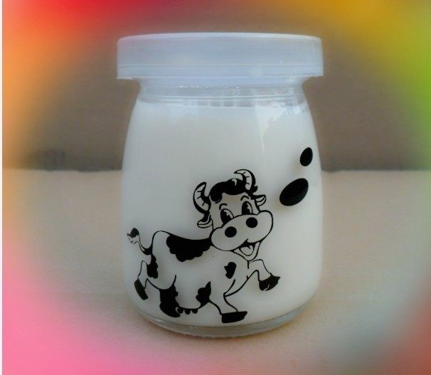 包邮100ml200ml玻璃布丁瓶 动物图案烤花布丁瓶酸奶瓶 送盖耐高温