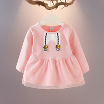 2021 new autumn 1-2-3 years old girl long sleeve T-shirt 6 months baby girl foreign style autumn coat