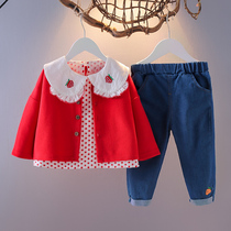 Female Baby Spring Suit Foreign Air Children Girl Clothes 2022 New Baby Boy Two Sets Trendy Korean Version Wave