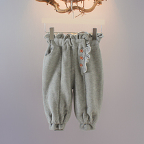 2021 girls autumn foreign pants 1-2-3 years old trousers women baby Autumn casual pants baby pants trendy 4