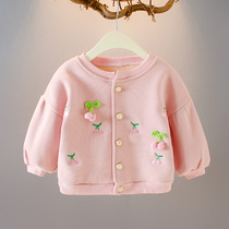 2021 new girls long sleeve autumn winter coat baby girl 1-3 years old plus velvet coat baby Foreign Style Autumn Tide