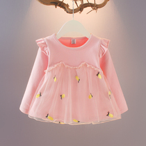 2021 autumn girl long sleeve foreign style T-shirt girl baby 1-2-3 years old autumn coat baby autumn clothes tide